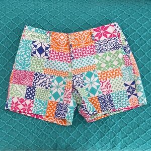 Ralph Lauren Womens Multi-Pattern Multicolor Patchwork Cotton Shorts Size 2
